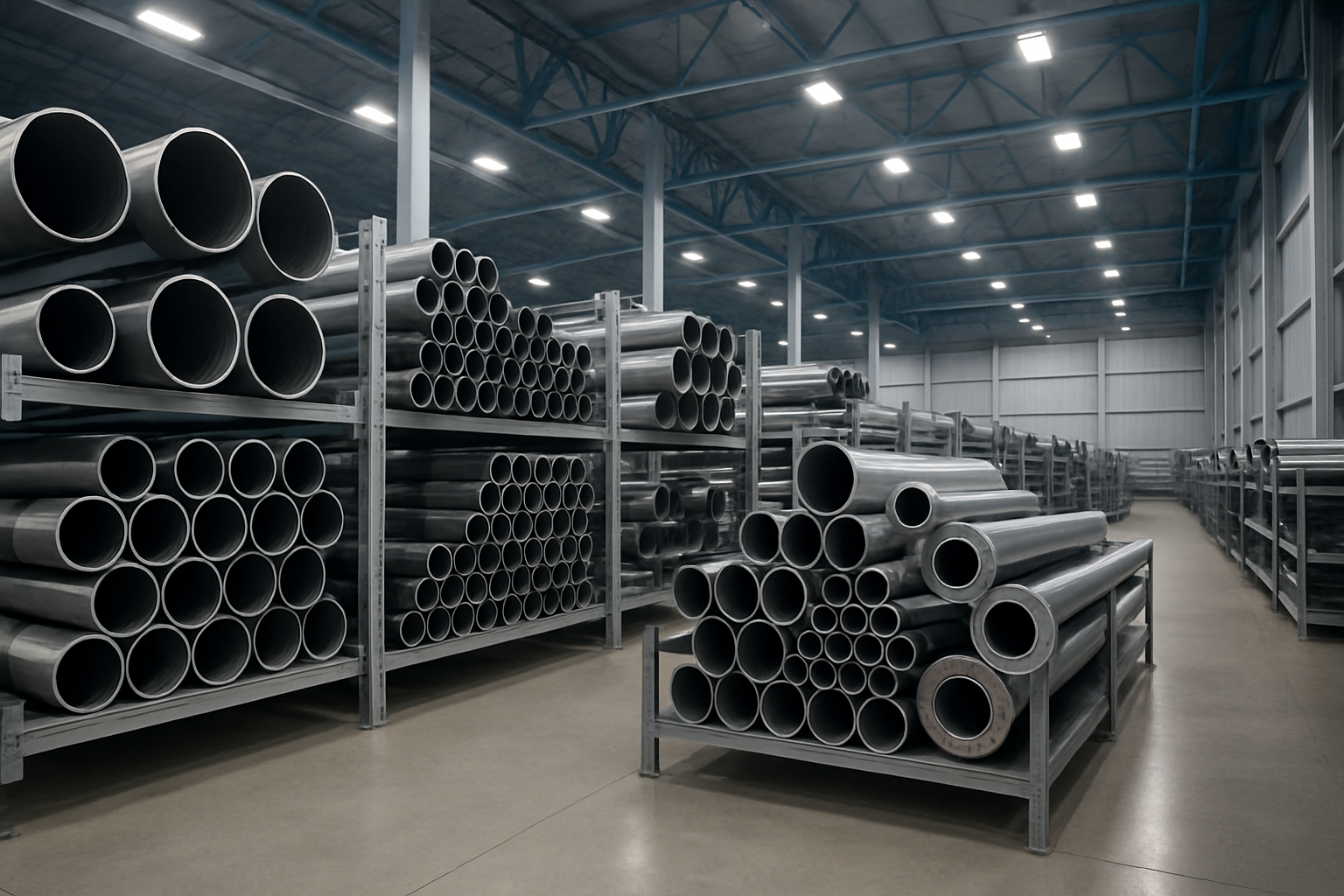 Carbon and stainless steel pipes