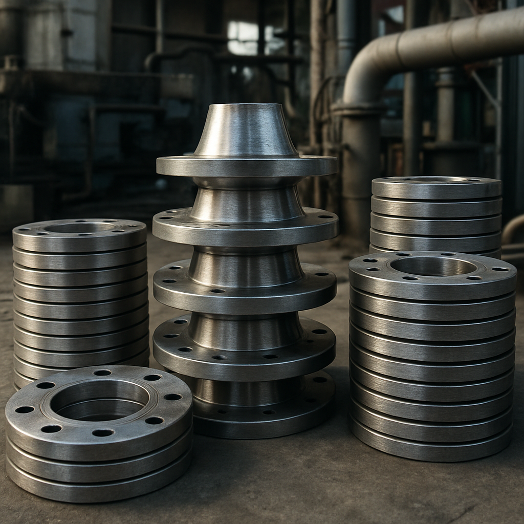 Slip-on and weld-neck flanges